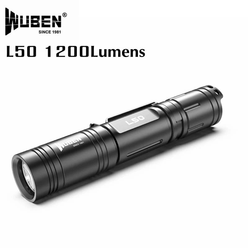 Torcia WUBEN L50 EDC Torcia impermeabile portatile ricaricabile da 1200 lumen con batteria 18650 per luce da caccia da campeggio esterna