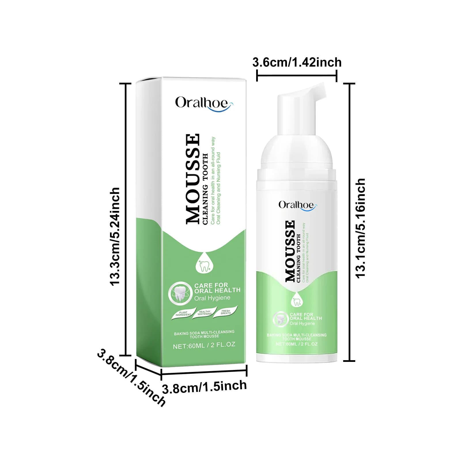 Mousse sbiancante portatile da viaggio per la pulizia profonda della superficie dentale, rimuove le macchie ostinate, alito fresco per uomo e donna, uso quotidiano