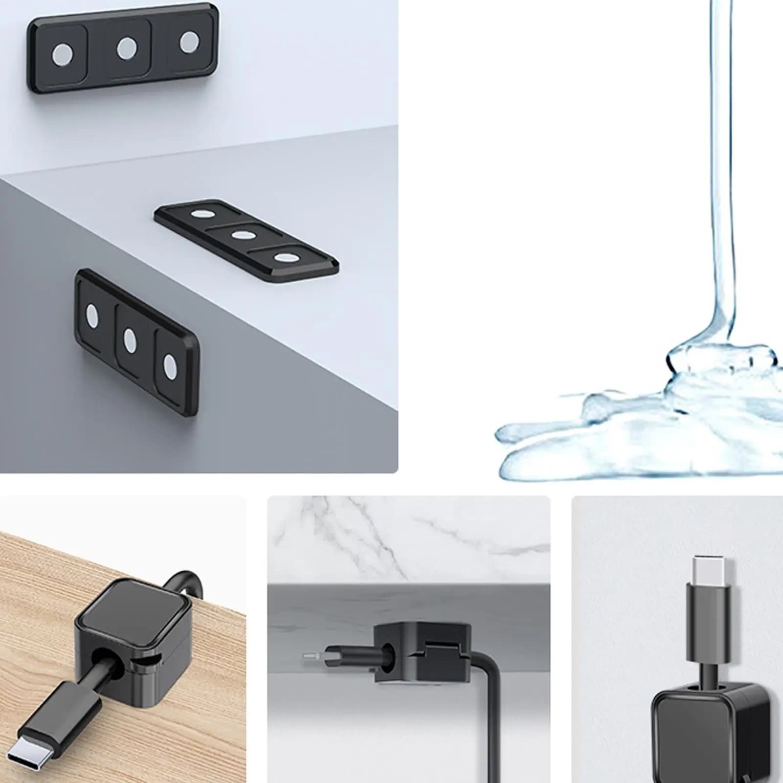 Clip magnetiche per cavi 6 pezzi Clip adesive per la gestione dei cavi Organizzatore di cavi per la gestione dei cavi Scrivania Comodino domestico