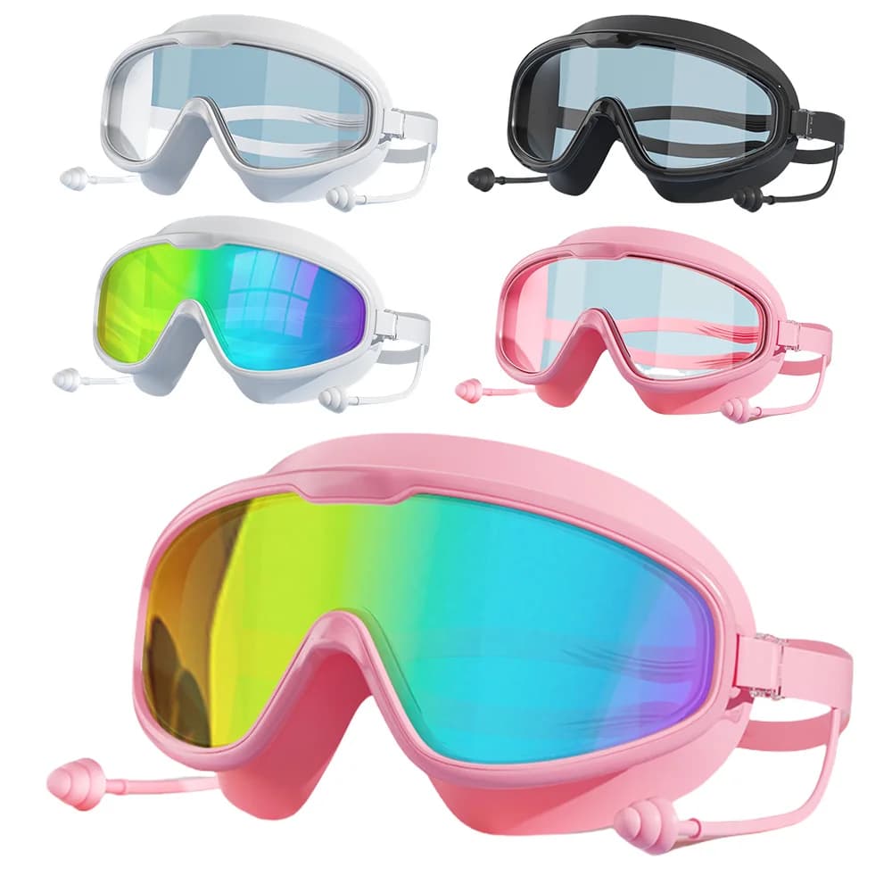 Unisex Diving Goggles High‑Elastic Strap Adjustable Buckle Skin‑Friendly,1/2PC Optional for Adults Family Trip Open‑water Play