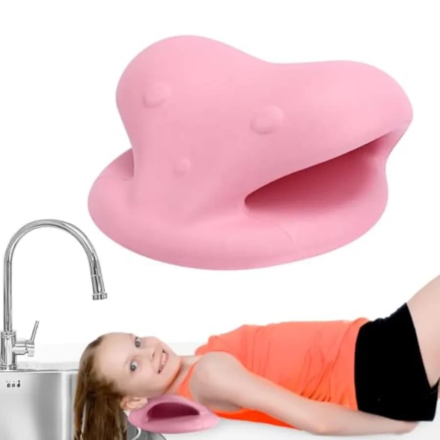 Stazione per Lavaggio Capelli con Cuscino Ergonomico per il Supporto di Collo e Spalle, per Lavatesta e Base del Lavabo