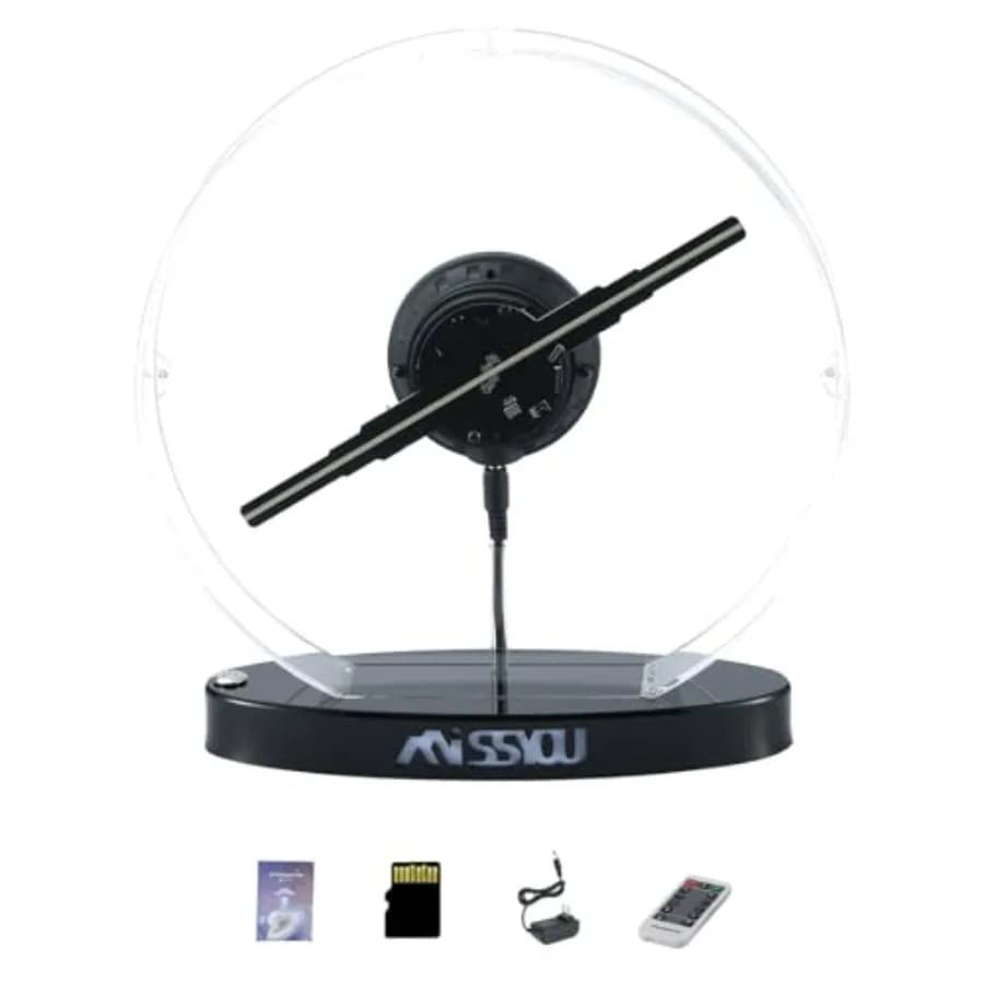 Ventilatore Olografico 3D da 11,8'' con Copertura in Acrilico per Eventi Pubblicitari, Logo Personalizzabile, Controllo Bluetooth e WiFi, Libreria Video con Oltre 700 Video