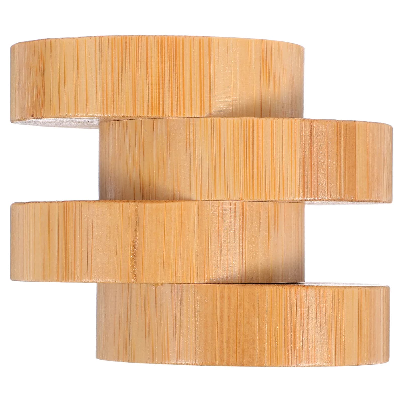 Bamboo Round Spice Organizer Four-Layer Seasoning Jar Set Compact Spice Storage Kitchen Tabletop Bamboo Condiment Holder