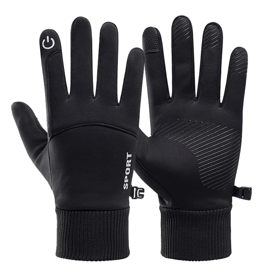 Ski touch screen fleece gloves with black winter hot fingers, unique size, waterproof, for cycling, outdoor sports, racing