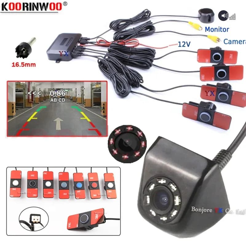 Parktronic Assistance Car 4 Dispositivo di rilevamento radar posteriore Telecamera posteriore Accessori elettronici Sensori di parcheggio del sistema intelligente del veicolo