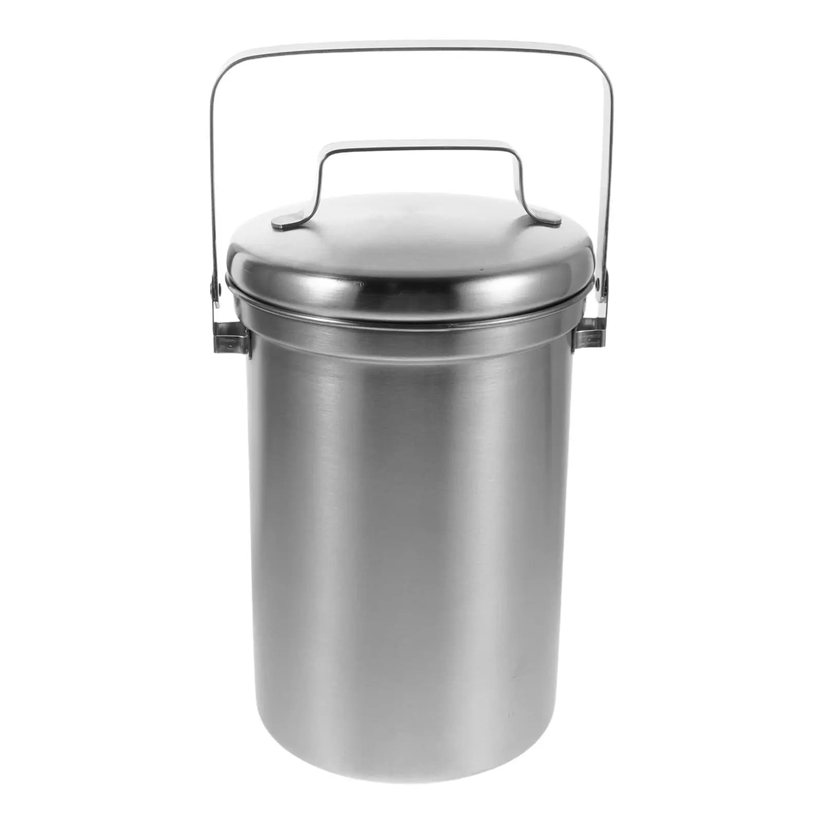 Contenitore per Compost da Cucina in Acciaio Inox da 3L, Bidone per Rifiuti Alimentari da Interno, Design Salvaspazio