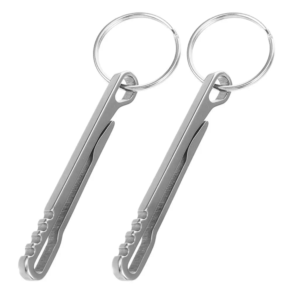 2 Pezzi Clip da Cintura in Acciaio Inossidabile, Moschettone Portamonete Versatile, Portachiavi Portafoglio, Porta Contanti Portatile per Zaino e Cintura