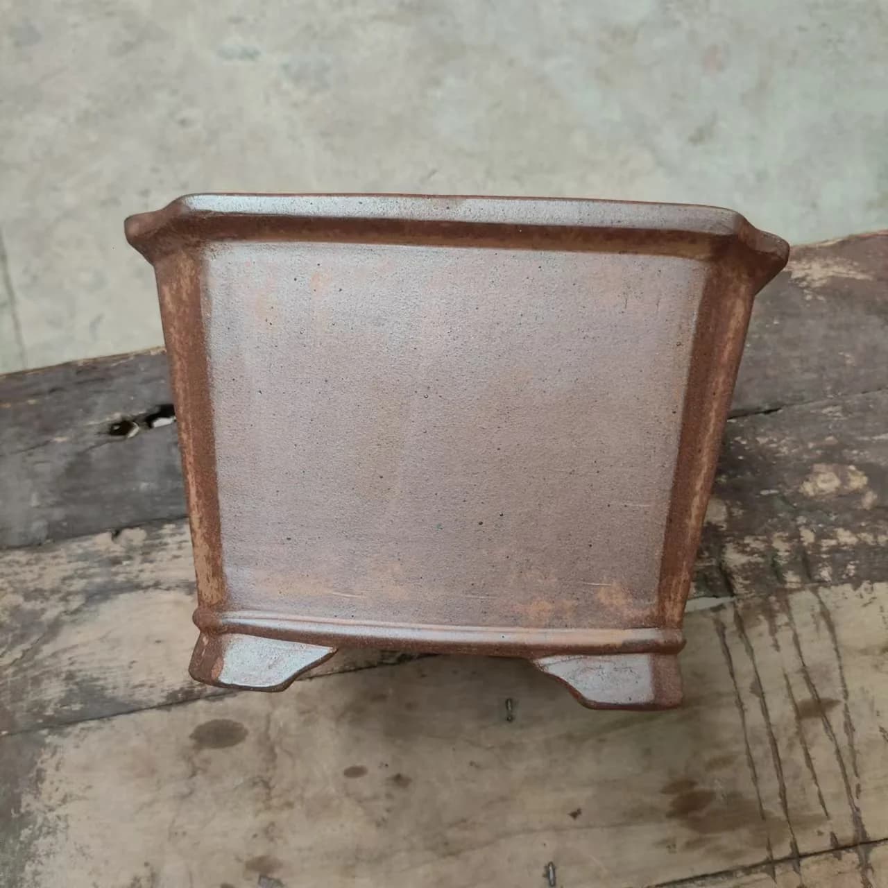 Yixing Square Shape Unglazed bonsai pot Wood-fired Style
