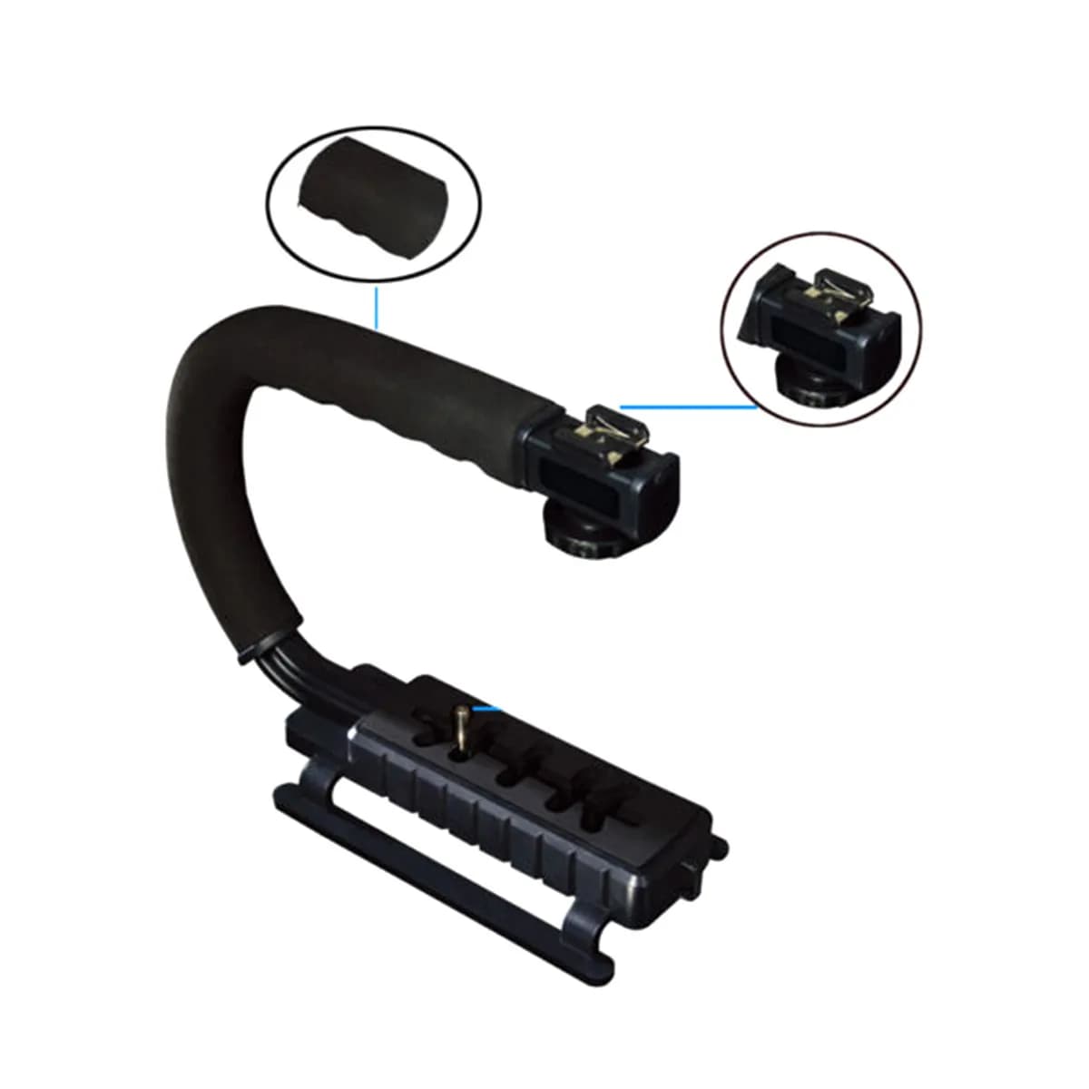 Stabilizzatore Professionale per Fotocamera, Stabilizzatore Video Portatile per DSLR, Mirrorless e Action Cam, Compatto e Adatto per Viaggi, Angolo Ribassato