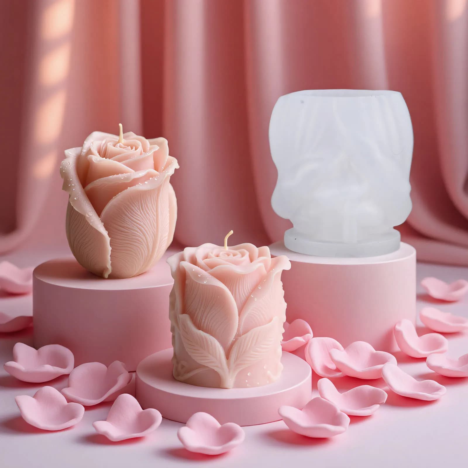 3D Flower Scented Candle Silicone Mold for Resin Turlip Candle Print Resin Print for Candle Flower Crafts