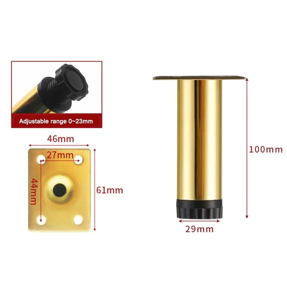 Gambe di Ricambio in Metallo per Mobili, Gambe per Armadietti Resistenti all'Usura, Gambe Regolabili Antigraffio per Comodini e Contenitori