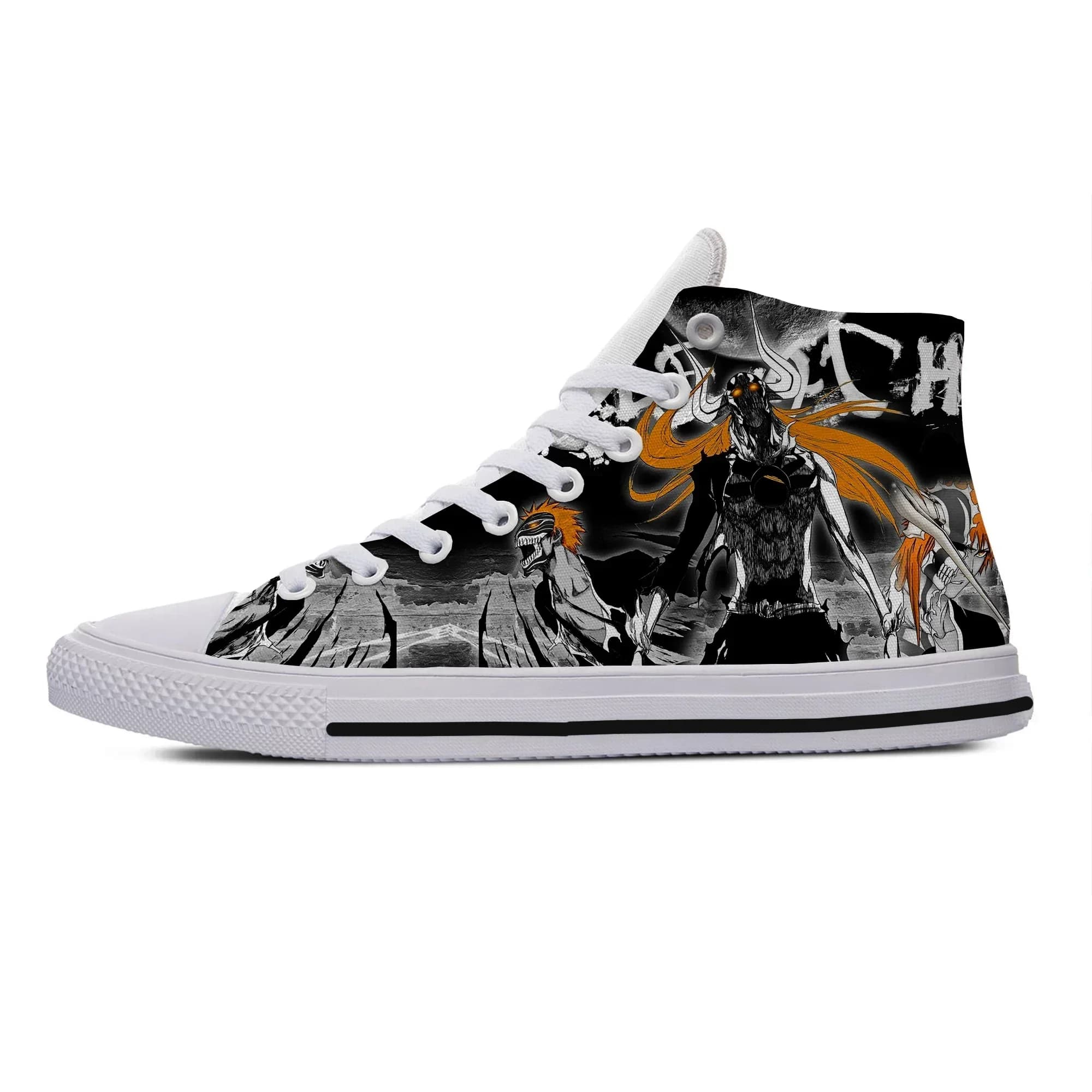 Sneakers Estive Divertenti di Tendenza, Scarpe Casual con Personaggi dei Cartoni Animati, Scarpe Alte Unisex Anime Bleach Kurosaki Ichigo