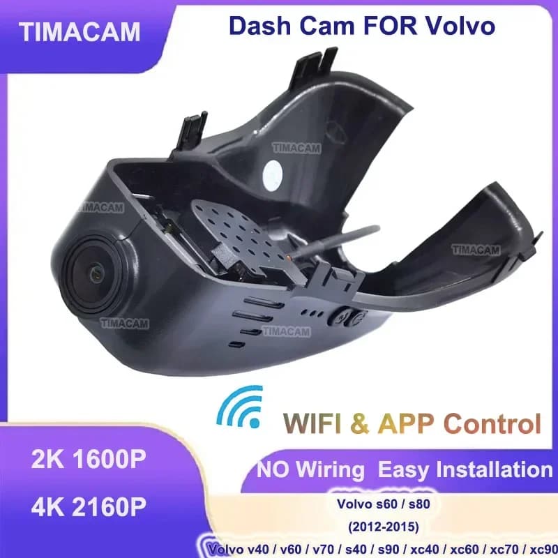TIMACAM 4K 2160P Dash Cam Telecamera anteriore e posteriore 2K DVR per auto per Volvo S60 S80 2012 2015 V40 V60 V70 XC60 XC40 XC70 XC90 S40 S90