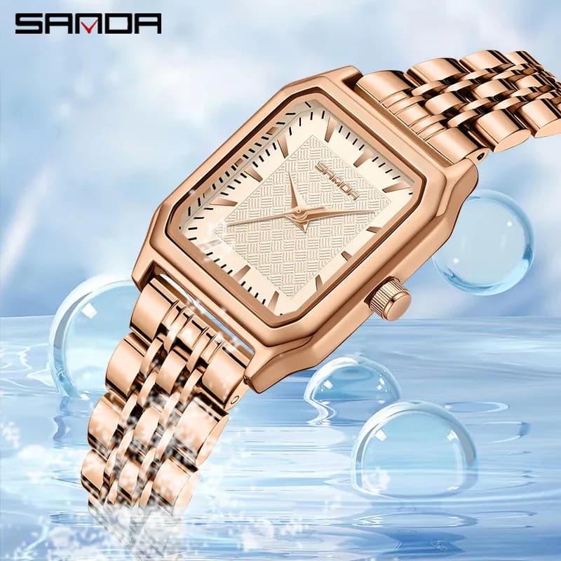 SANDA 1121 Nuovo arrivato moda donna semplice orologio da donna per il tempo libero orologio sportivo in acciaio orologi da polso orologio da donna braccialetto 2024