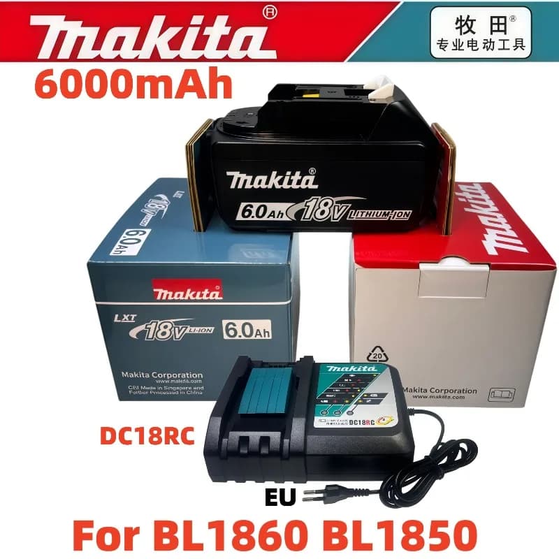 Makita 18V 6.0Ah BL1860 Li-ion Replacement Battery Built-in BMS for BL1850 BL1840 Cordless Screwdriver Tools