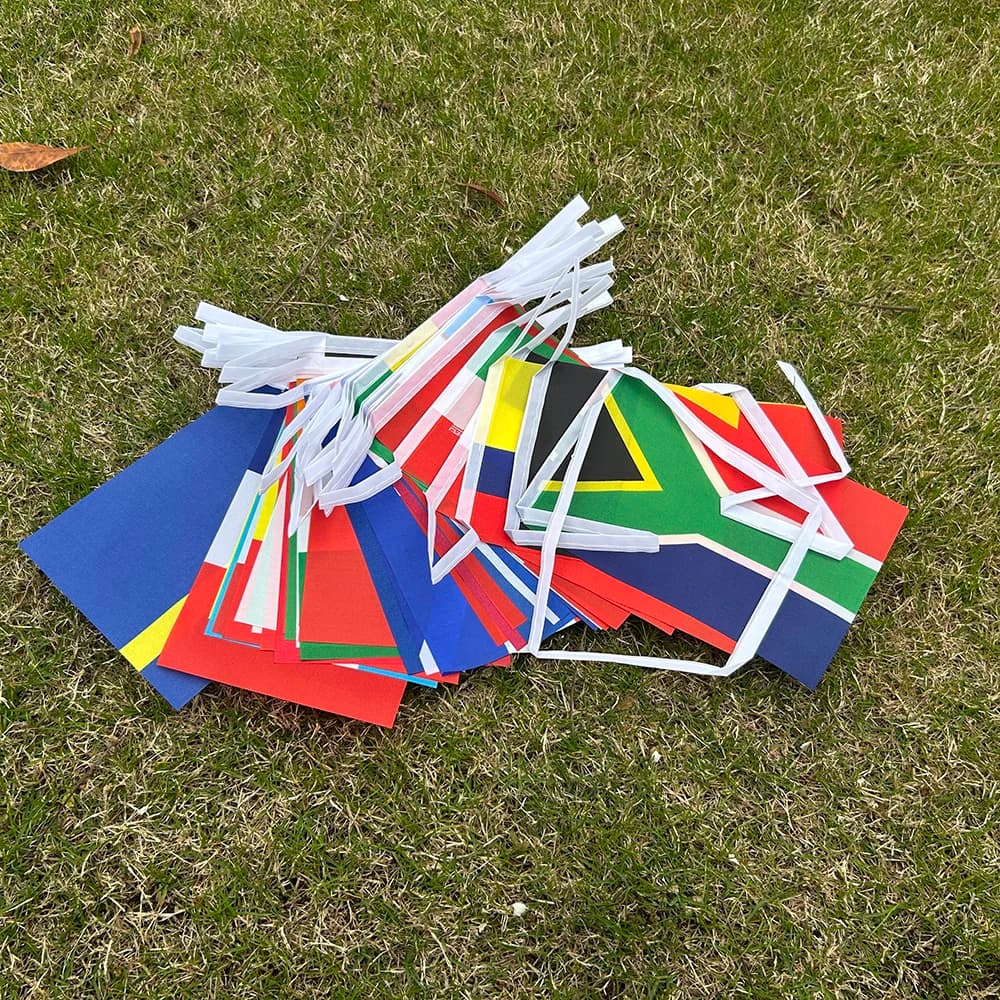 Bandiera Coppa del Mondo di calcio 2026, 14x21cm, 42 pz, Bandiere piccole da appendere, NUOVE Bandiere Nazionali per Decorazioni Bar e Ghirlande
