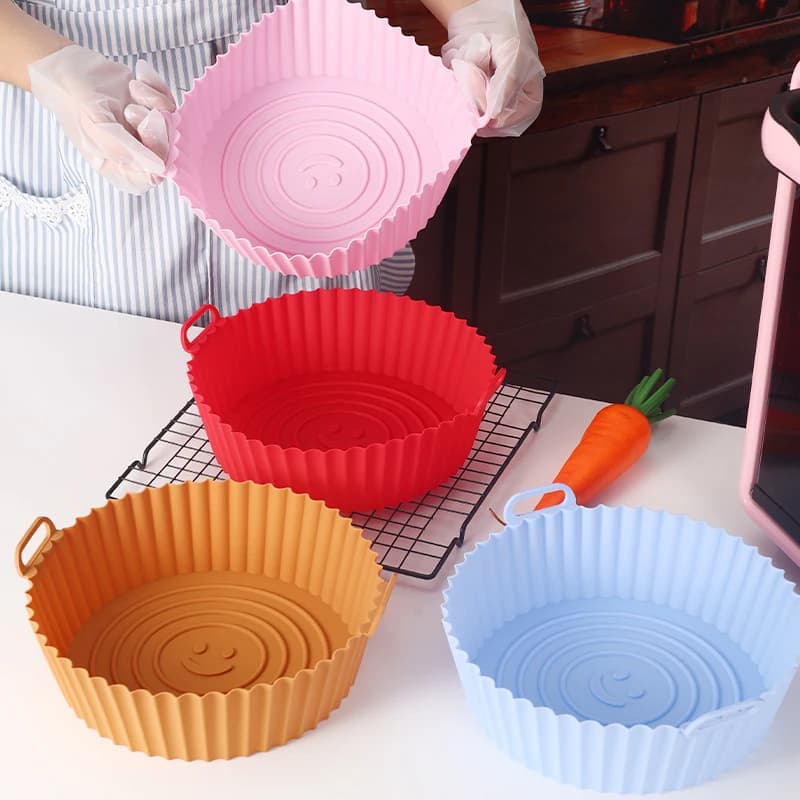 Silicone Frying Sheet for Air Frying Machine Food Rolls, Non-sticks, Reusable, Paper Spare for Parchment Coating, Suitable for 3QT - 5QT