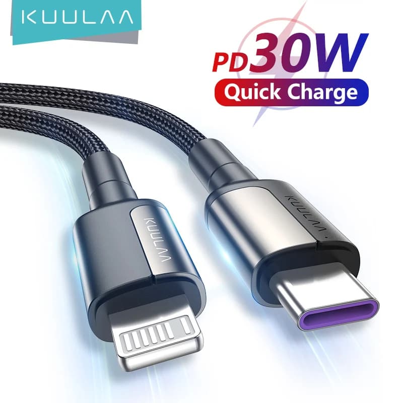 Cavo USB C KUULAA da 30 W per iPhone 14 13 Pro Max Cavo PD di ricarica rapida Cavo di tipo C per iPhone 12 mini pro max