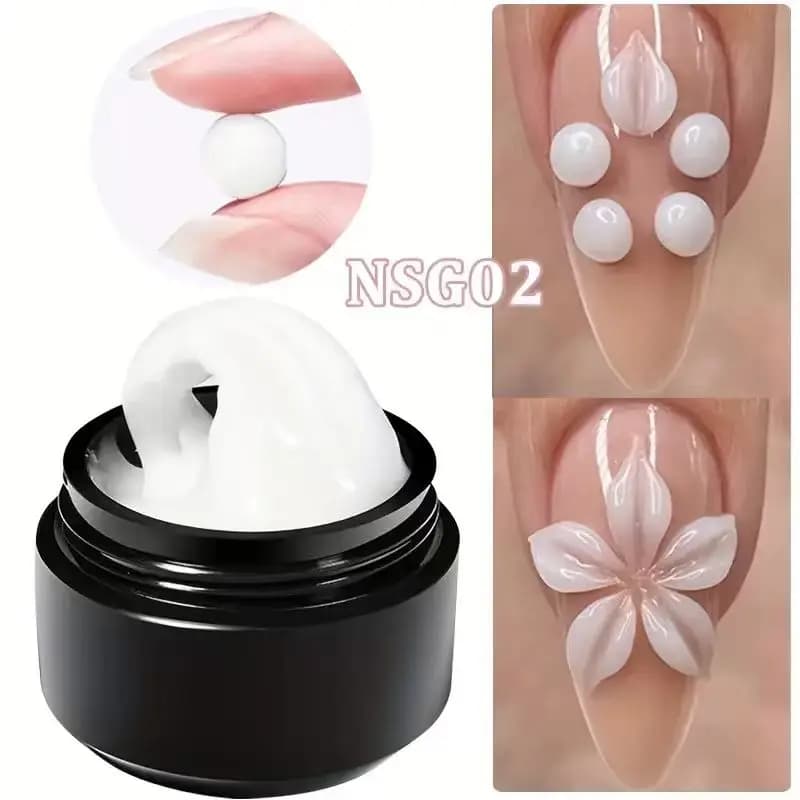 3D nail gel, hard overlap and non sticky lasting, creates shapes of geometric letters with 3D bow, saloon quality, soluble without A residue