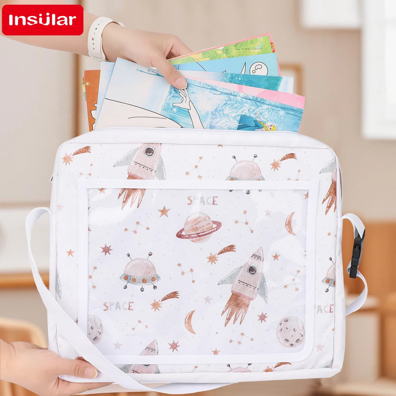 Lavagna INSULAR Vassoio da viaggio per bambini Borsa portaoggetti per giocattoli Borsa fissa per computer tablet Tavolo da disegno per bambini Portatile multifunzionale