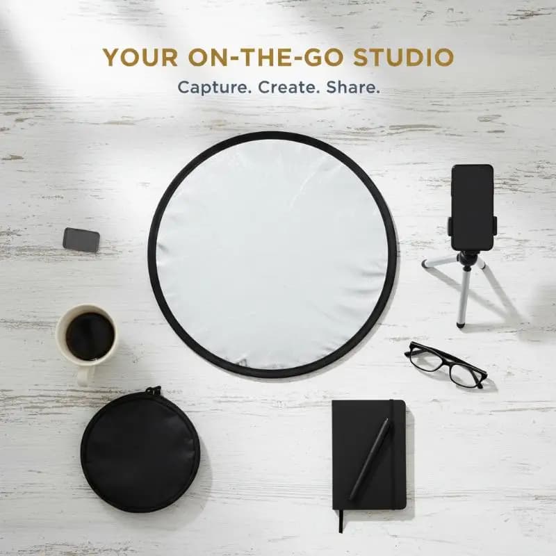 5 in 1 Multifunctional Round Photo Reflector Collapsible Diffuser for Outdoor Live Stream Studio Portrait Shooting