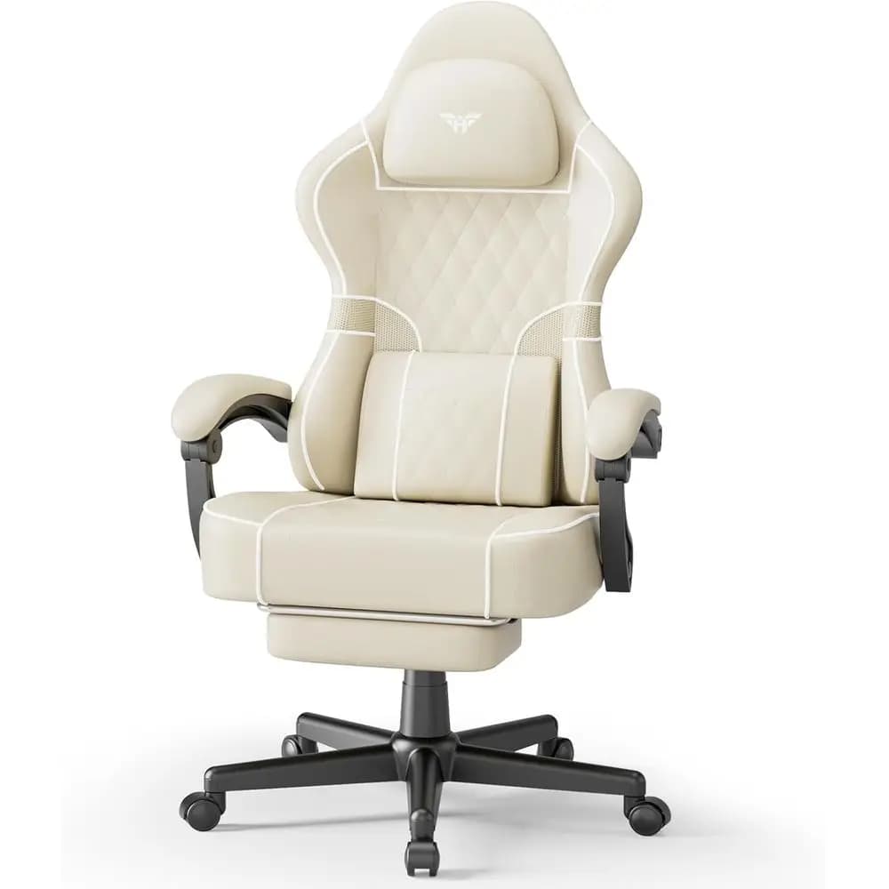 Sedia da Gaming Ergonomica con Reclinazione, Seduta Regolabile, Supporto Lombare e Funzioni Massaggianti per Adulti