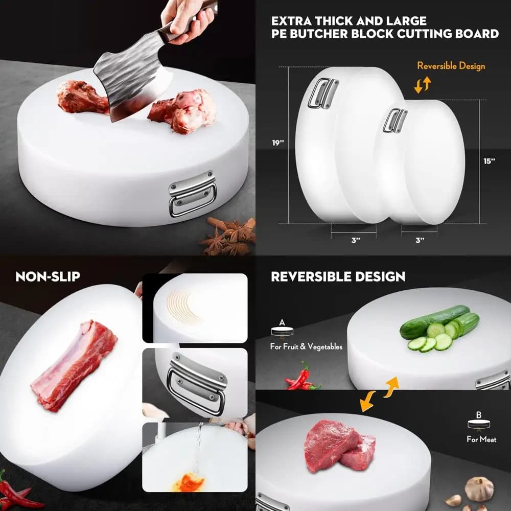 15x15 inch thick plastic butcher cutter for kitchen - Ideal for preparation of raw meat and food