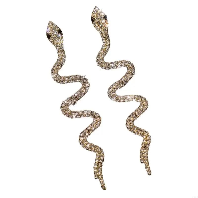Stylish Silver Tone Bend Drop Earrings With Sparkling Stones Jewelry For Ladies