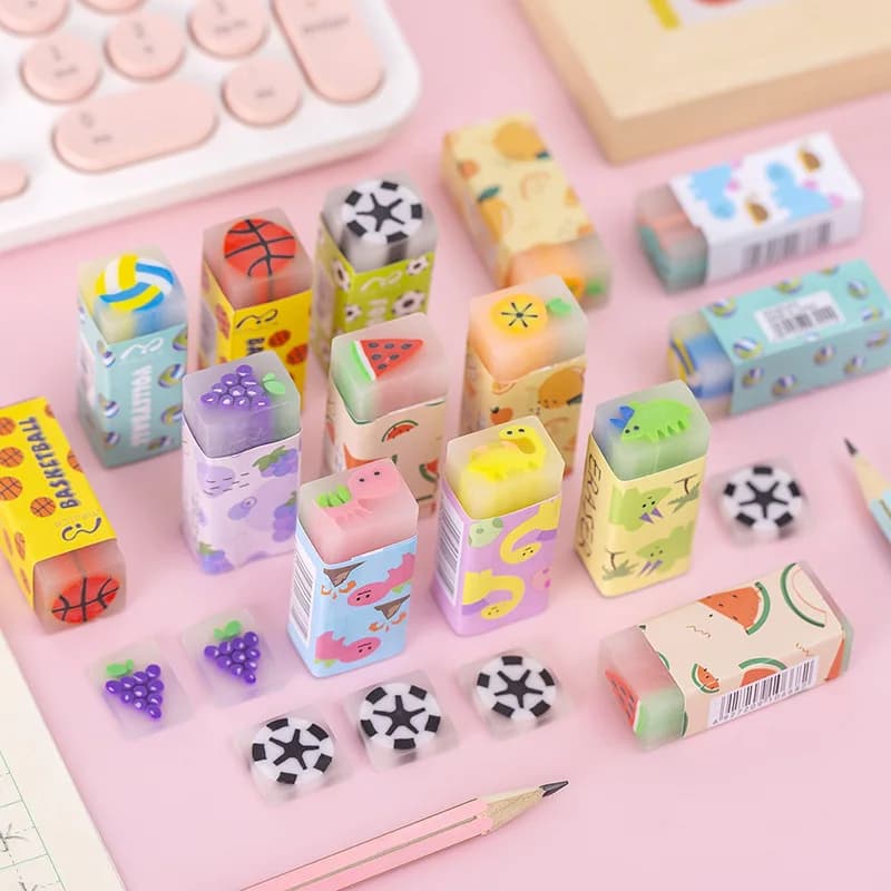 Beautiful gift strawberry sandwich watermelon dinosaur basketball crystal student rubber stationery awards manufacturer wholesale