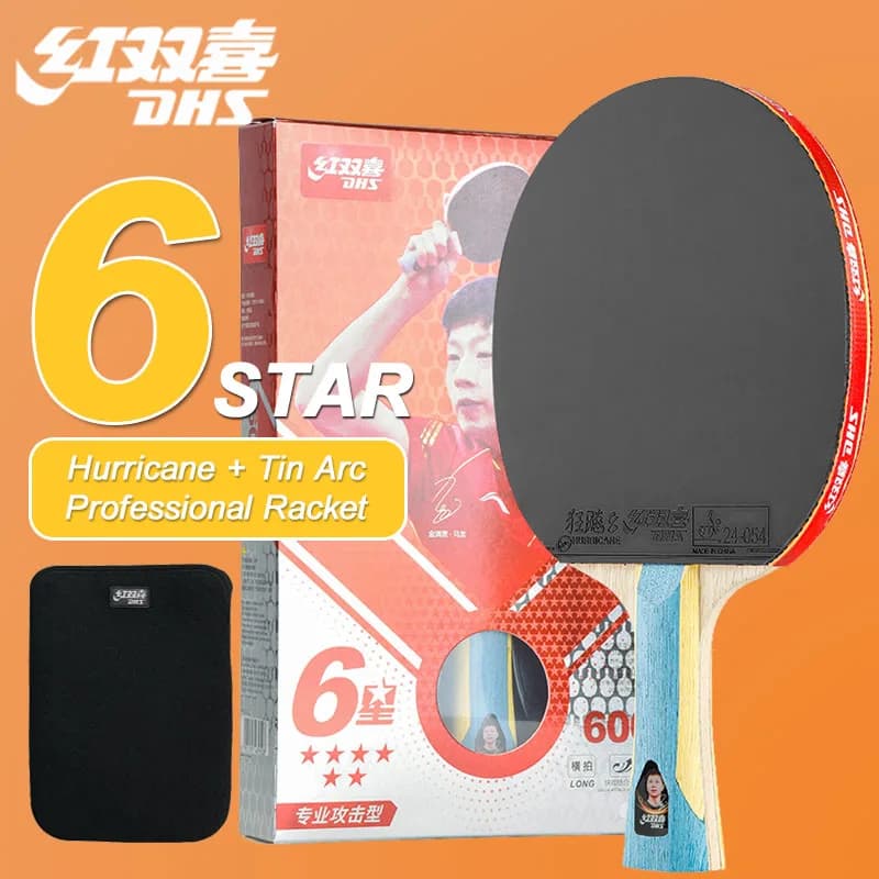 Ping Pong DHS 6 Stars H6002/6006 Pro 5-layer aggressive Ping Pong racket with powerful attack gift box