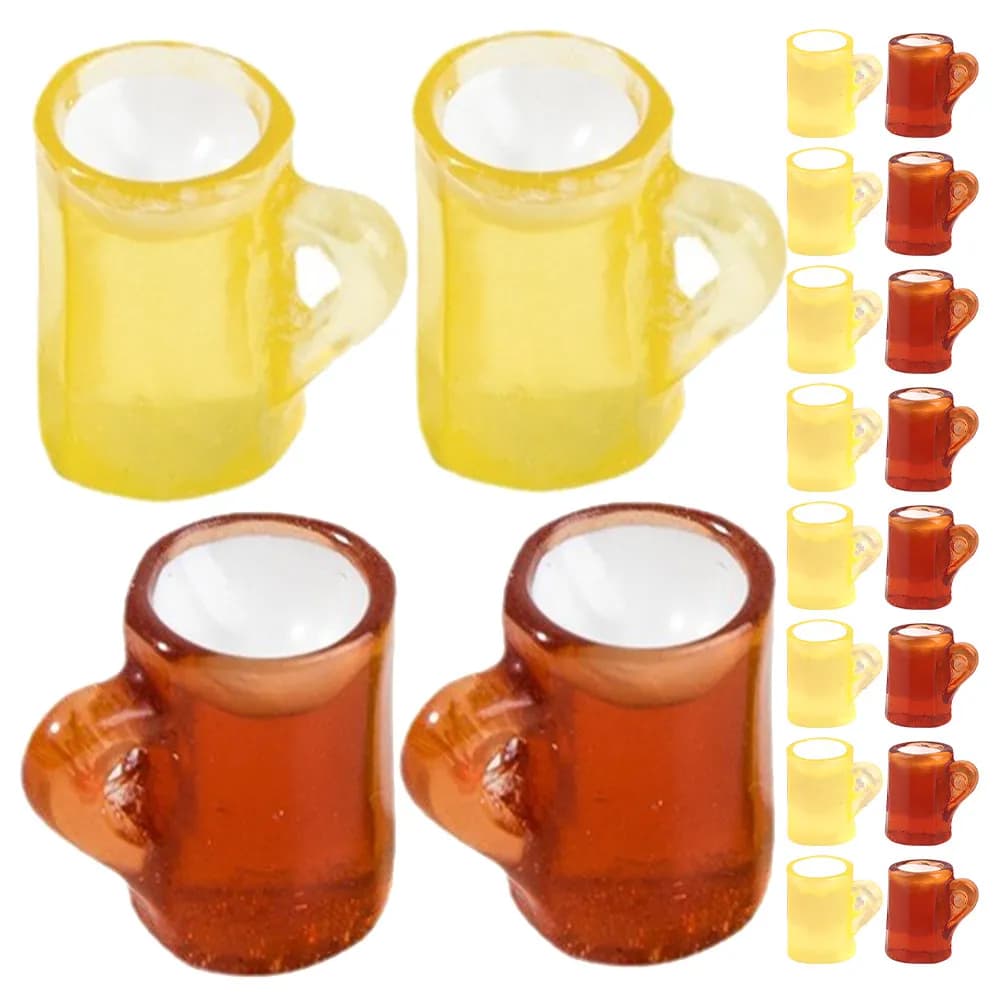 20 Pezzi Miniature di Bicchieri da Birra in Resina, Graziose Piccole Tazze per Bevande, Accessori Creativi per Photo Booth, Decorazioni per Feste di Degustazione Vini, Mini Boccali da Birra
