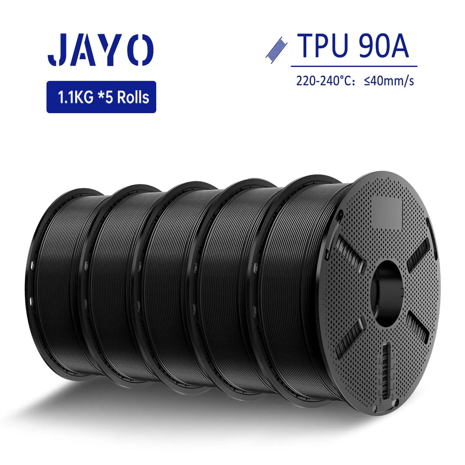 JAYO 5 TPU 90A filament rolls 1,75 mm 1,1 kg/roll High elasticity 3D printer thread for FDM 3D printing material