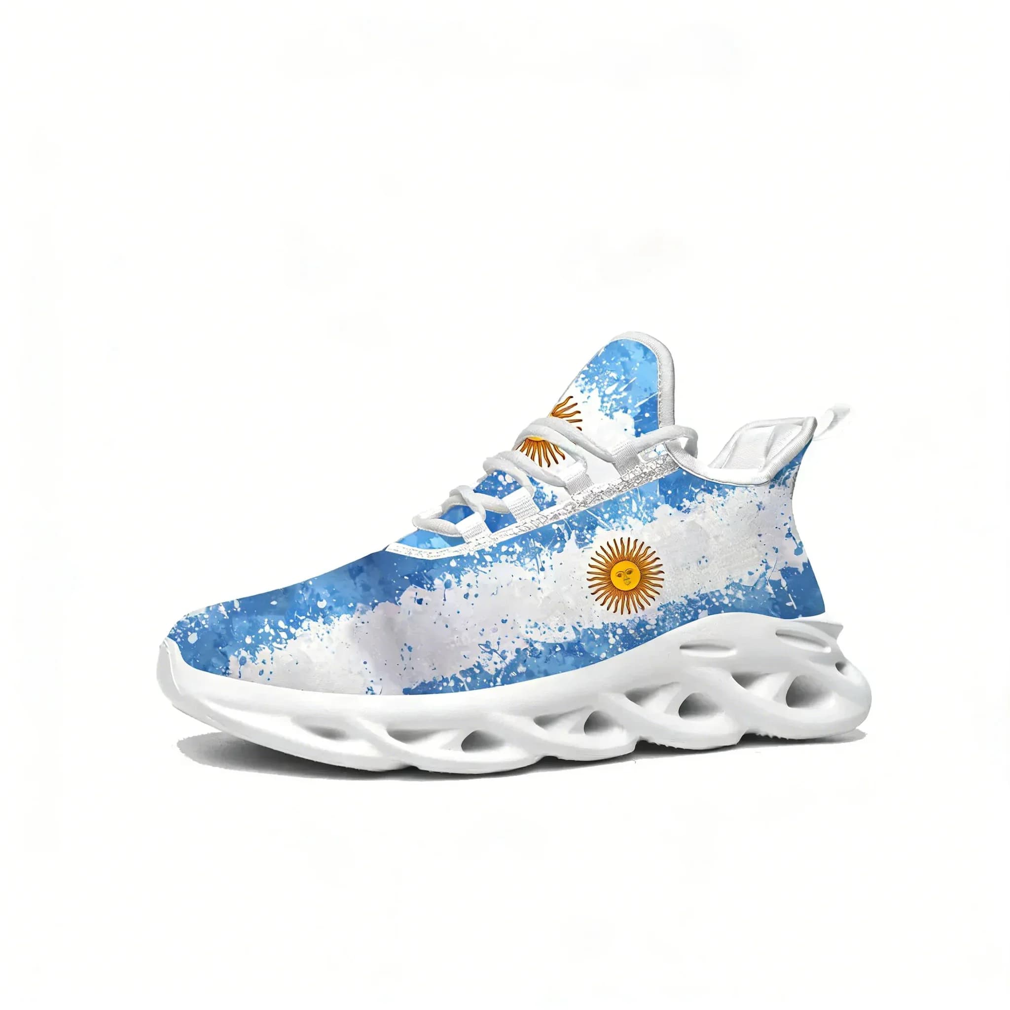 Sneakers con Bandiera Argentina, Scarpe Sportive Unisex per Corsa, Calzature in Rete con Lacci, Scarpe su Misura