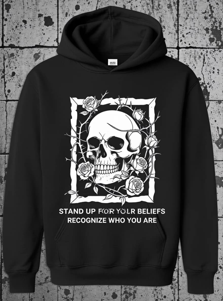 Felpa con cappuccio da uomo Rose Skull, coulisse, manica lunga, autunno inverno, versatile