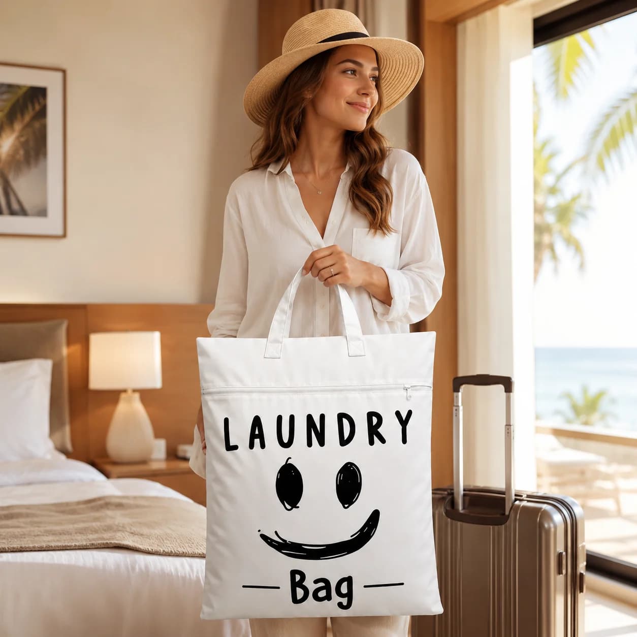 Large Travel Laundry Bag with Handle, Dry and Wet Clothing Storage, Suitable for Dirty Clothes, Swimsuits, Towels, and Shoes, Po
