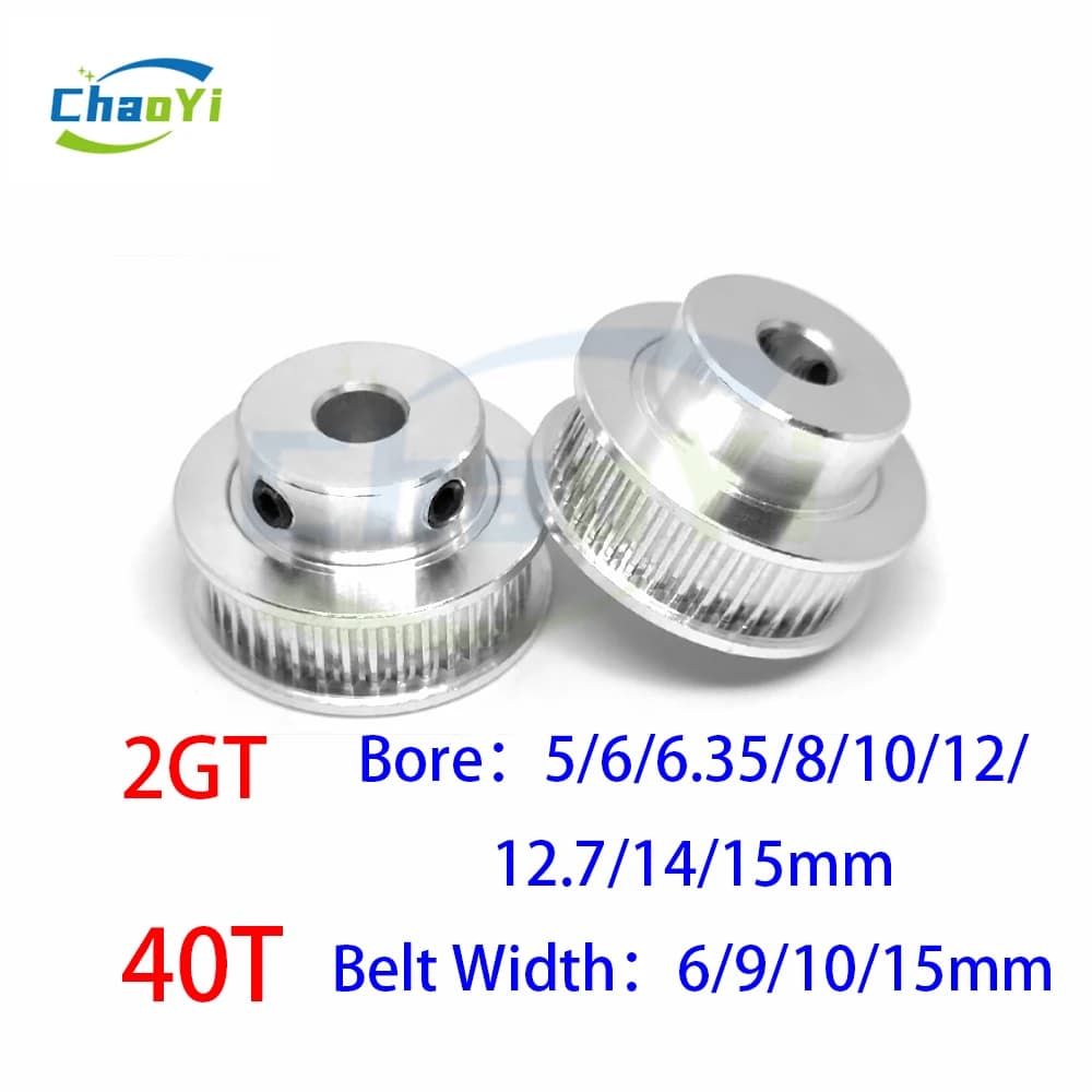 2GT 40 teeth toothed hole pulley 5/6/6.35/8/10/12/12.7/14/15mm for belt width 6-15mm GT2 synchronous wheel 3D printer accessories