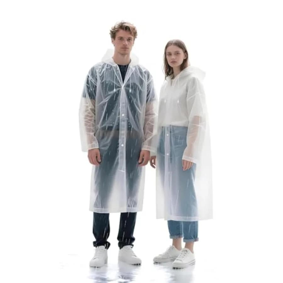 2 Pack Rain Coat, Rain Ponchos for Adults, Ponchos Adult, EVA Waterproof Rain Jackets, Clear Rain Jacket for Camping