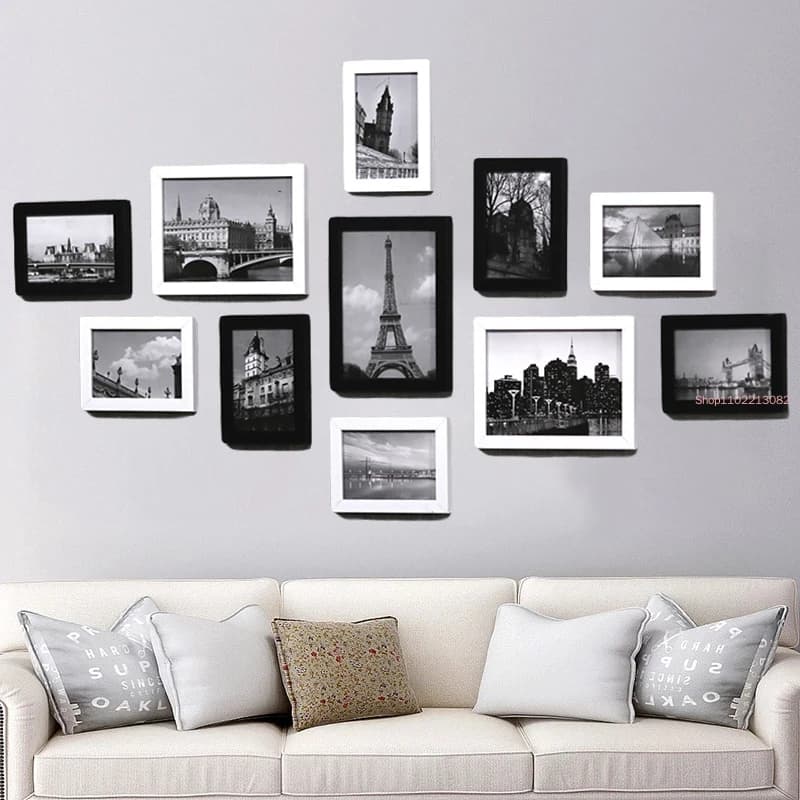 11 pezzi cornici da parete cornice per foto architettura set di cornici per foto arredamento moderno soggiorno decorazione della casa marcos de fotos