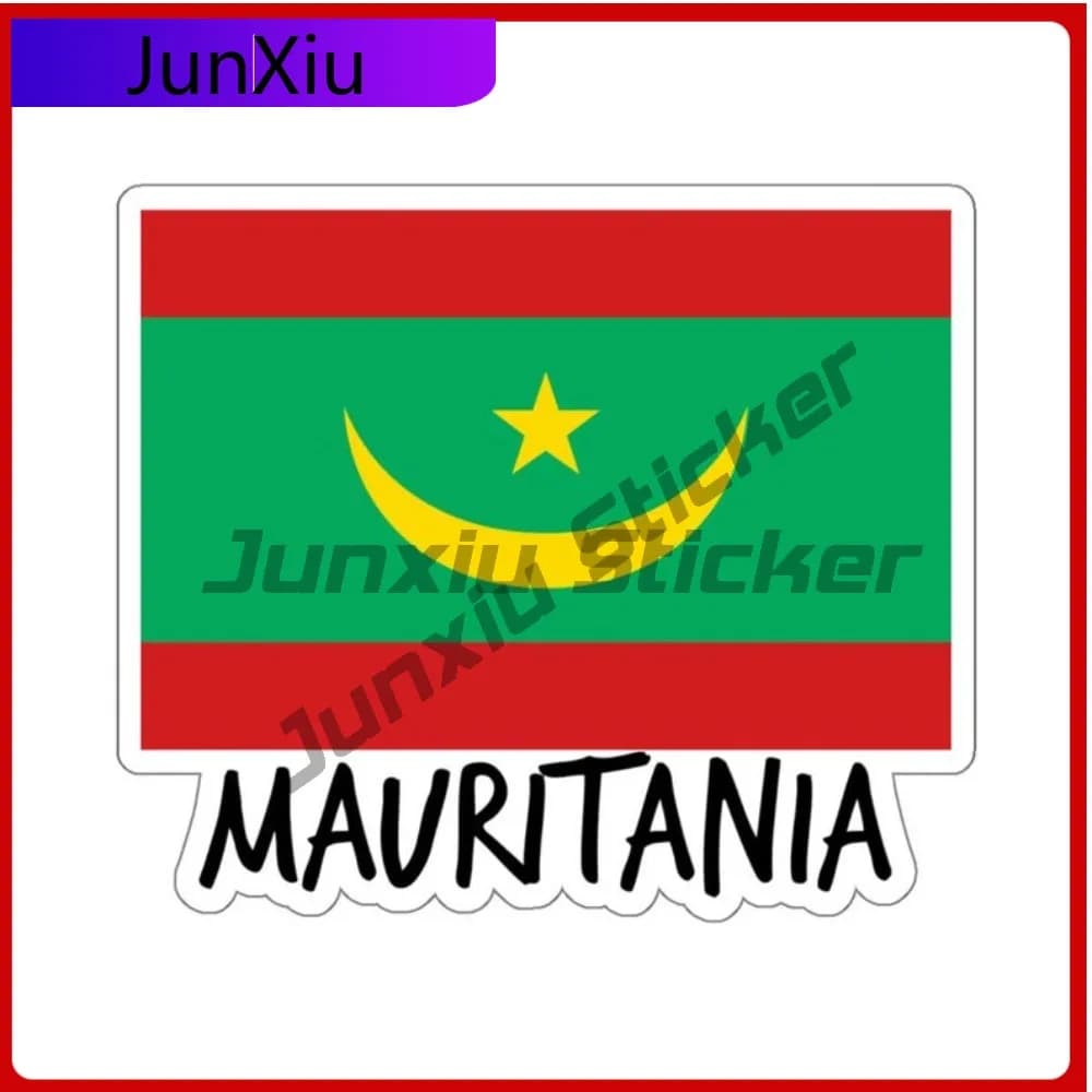 Adesivo da viaggio bandiera Mauritania Adesivo accessorio impermeabile antigraffio per auto Bicicletta Skateboard Laptop Rv Camper Windows Pvc