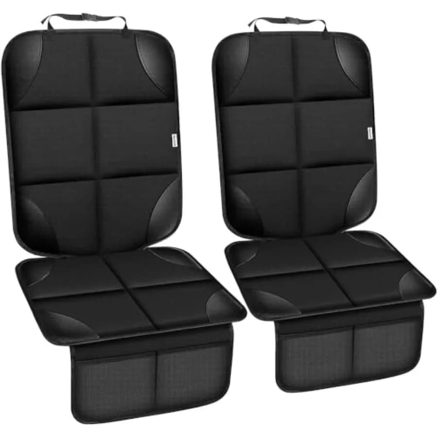 Car Seat Protector for Child Car Seat, Durable 600D Fabric Waterproof Car Seat Cover with Thick Pad Non-Slip BackingNo Imprints