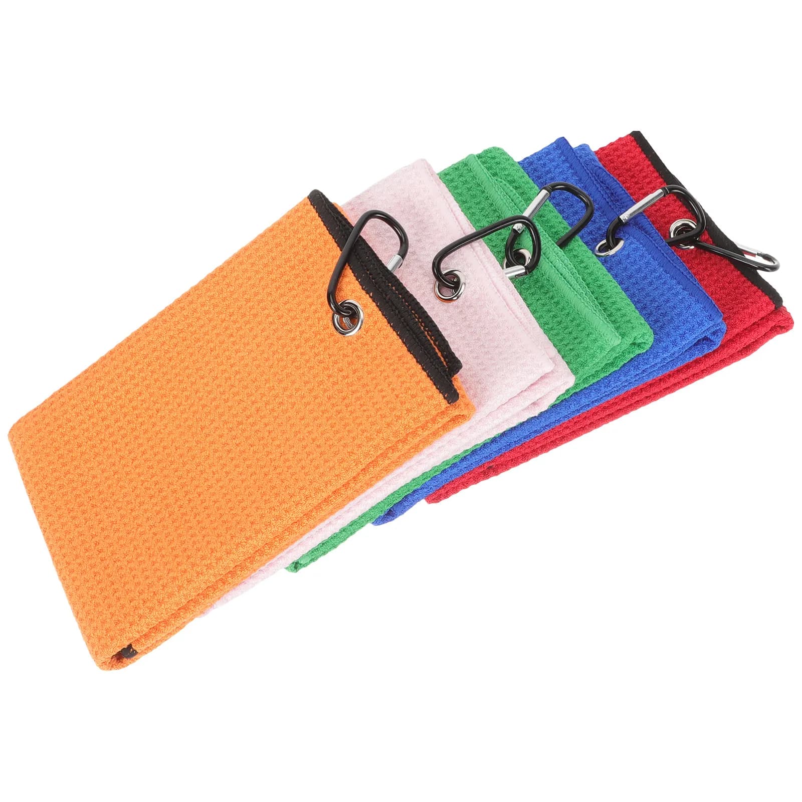 5Pcs Golfing Towel Premium Microfiber Golf Ball Convenient Buckle Design Reusable Washable Outdoor Golf Sports