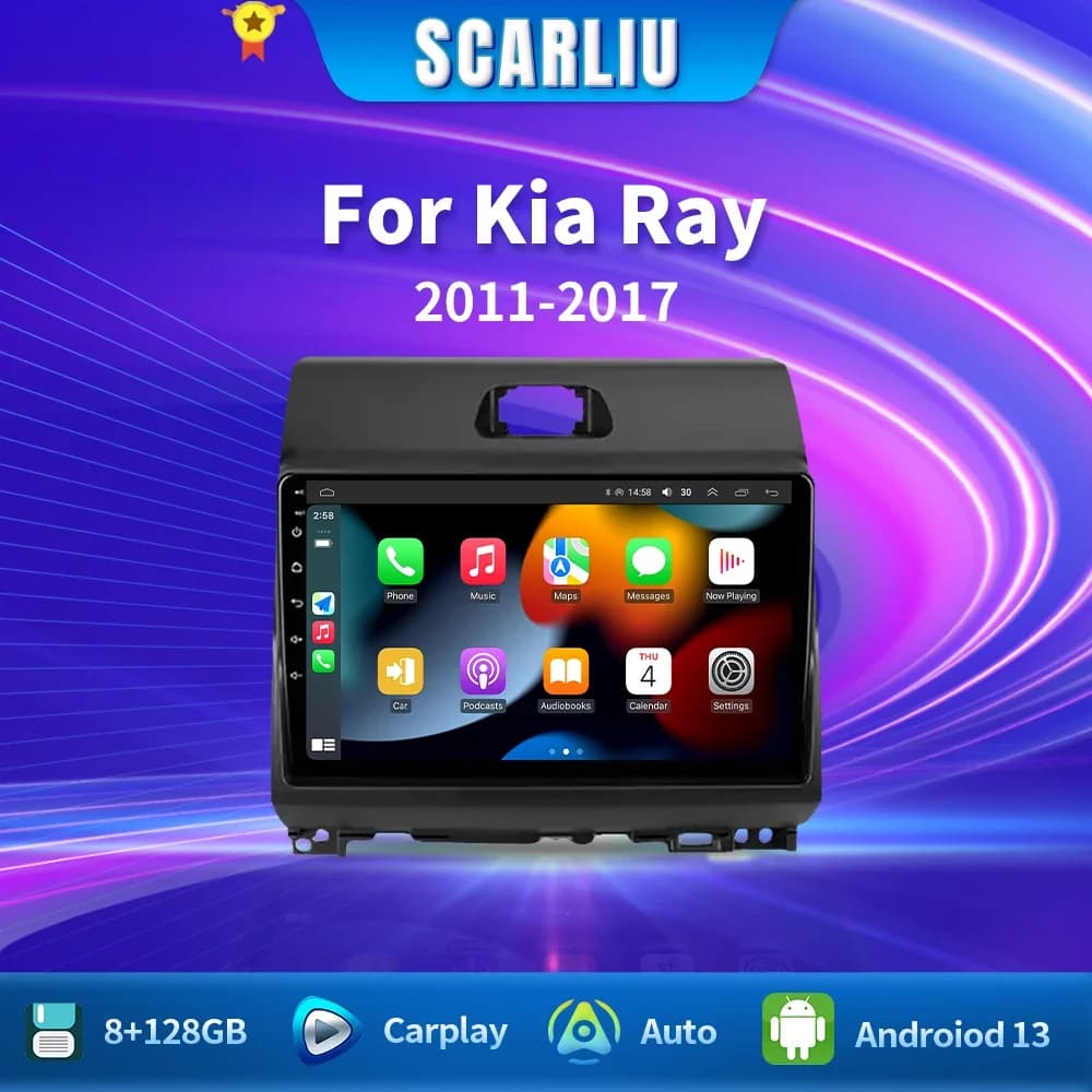 2din Autoradio Carplay Android Auto All In One Per KIA Ray 2011 - 2017 Lettore Video Multimediale Navigazione GPS Autoradio DSP