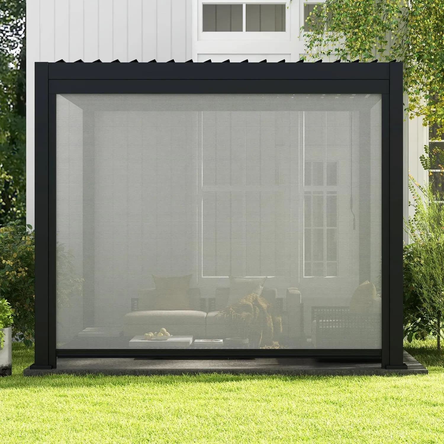 Schermo Privacy Regolabile da 3 Metri per Pergola, Gazebo, Patio Esterno, Protezione Solare, Blocco Vento, Resistente ai Raggi UV, Personalizzabile