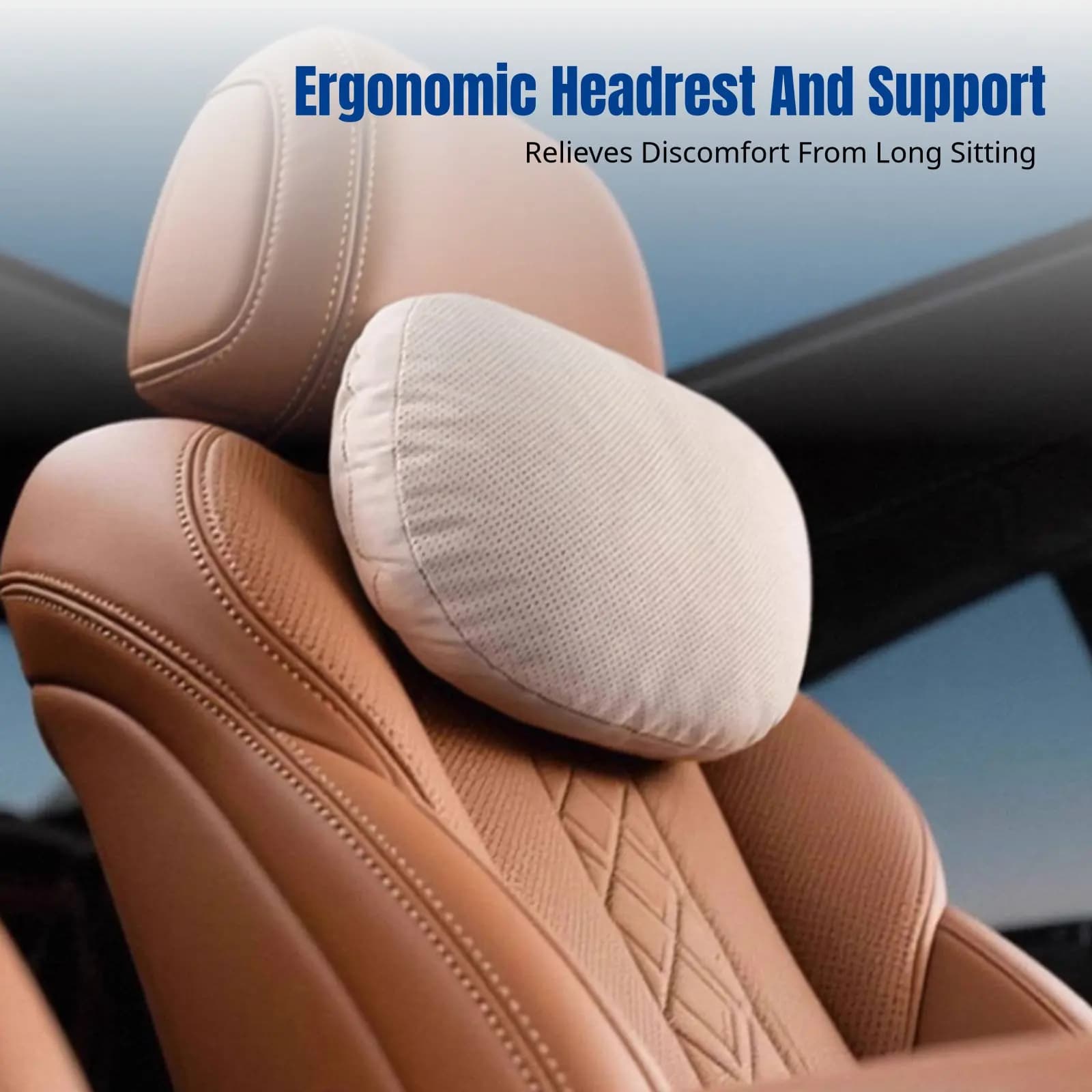 Poggiatesta per Auto in Camoscio, Cuscino Cervicale in Bio-Fibra ad Alte Prestazioni, Supporto Ergonomico Universale per Sedile Auto, Quattro Stagioni