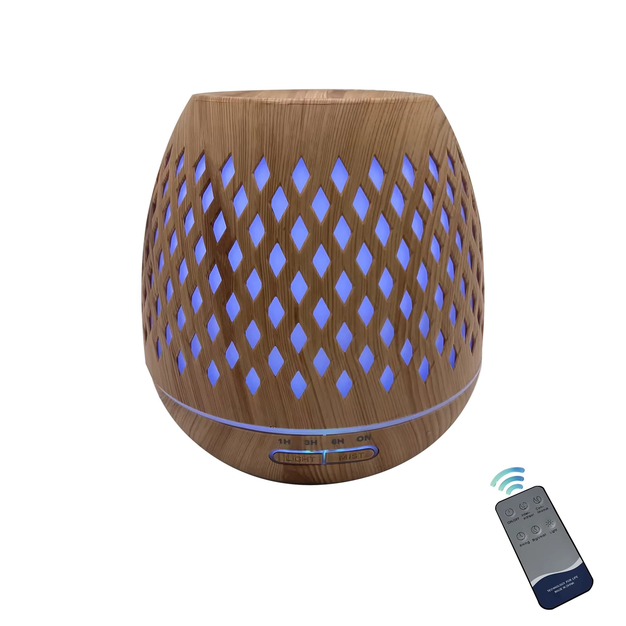 Essential Oil Diffuser Ultrasonic Aroma Humidifier 7 Color LED Light Remote Control Timer Wood Grain Air Purifier Home Office