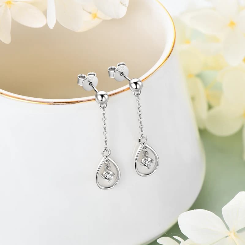Orecchini a bottone con diamanti Moissanite rotondi da 3mm 0.1 carati per donna 100% gioielli di fidanzamento in argento Sterling 925 moda 2024