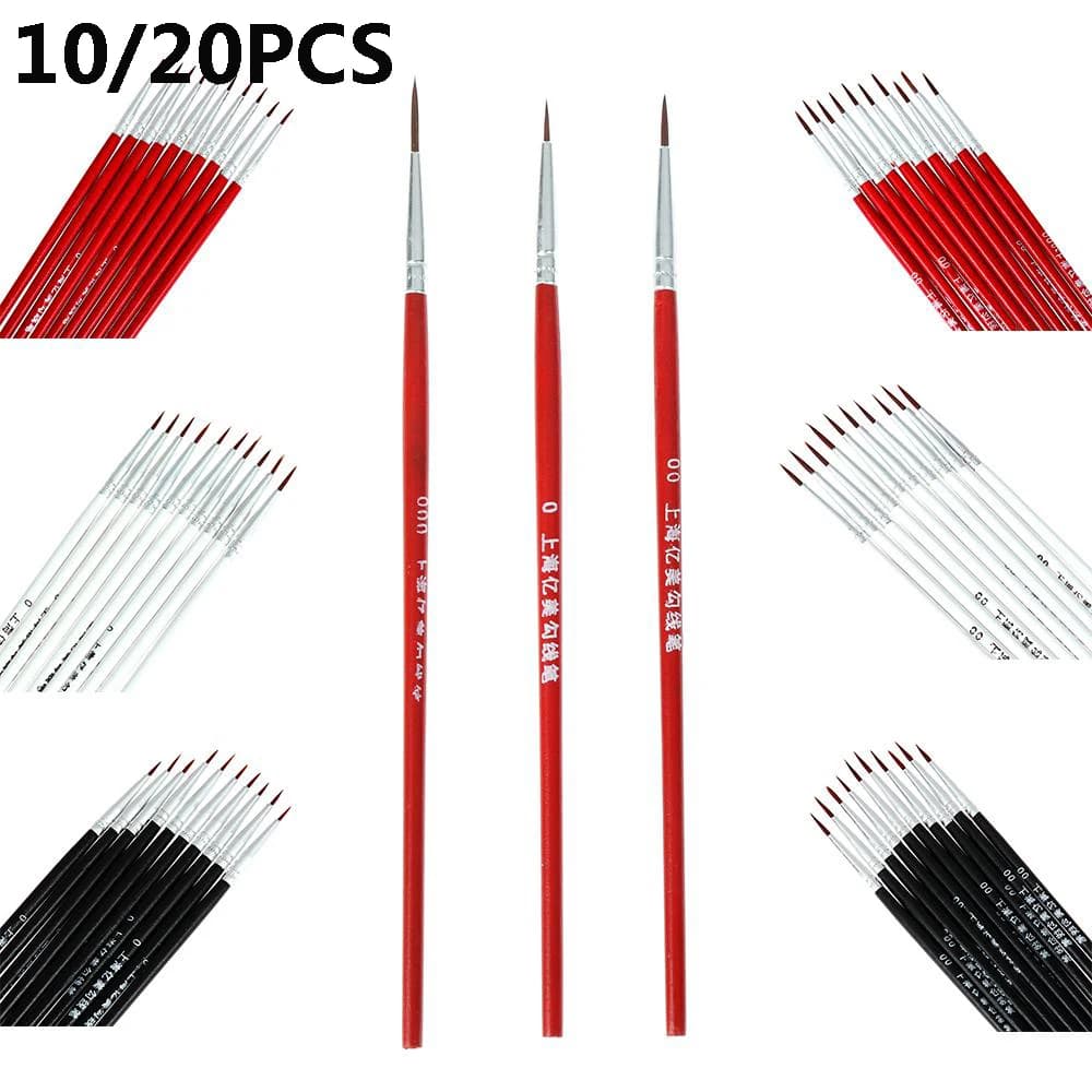 10/20 pezzi di penna fine dipinta a mano con gancio sottile, forniture artistiche, disegno, pennello in nylon, penna per pittura acrilica