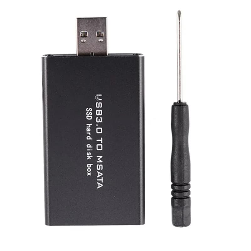 Custodia per disco rigido da mSATA a USB 3.0 Custodia per disco a stato solido esterno in lega di alluminio Adattatore per custodia mSATA per SSD SATA 30*30 50*30 mSATA
