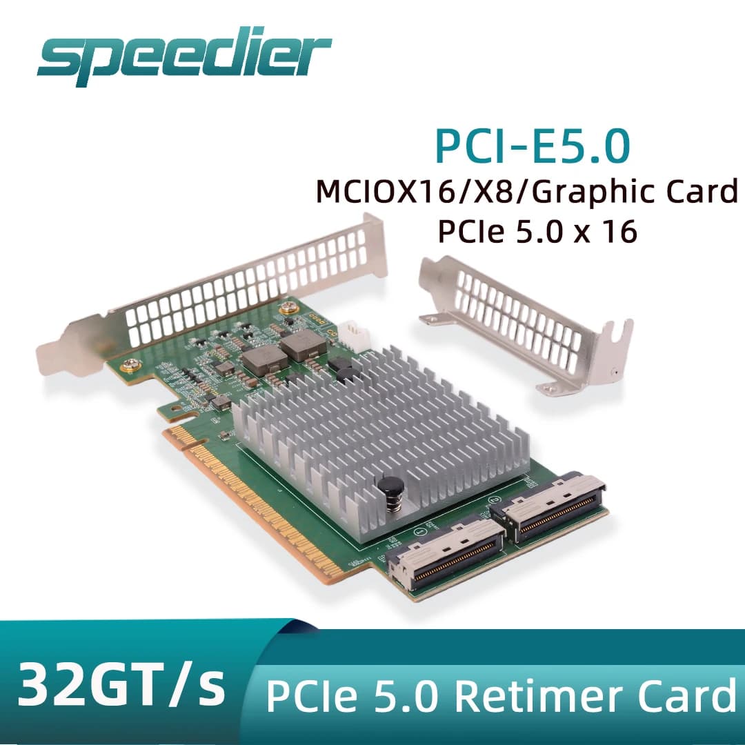 Scheda retimer PCIe 5.0 Scheda grafica MCIO X16 X8 GPU SSD Dotato di espansione disco rigido video esterno 32GT/S SFF-TA-1016 Rev11