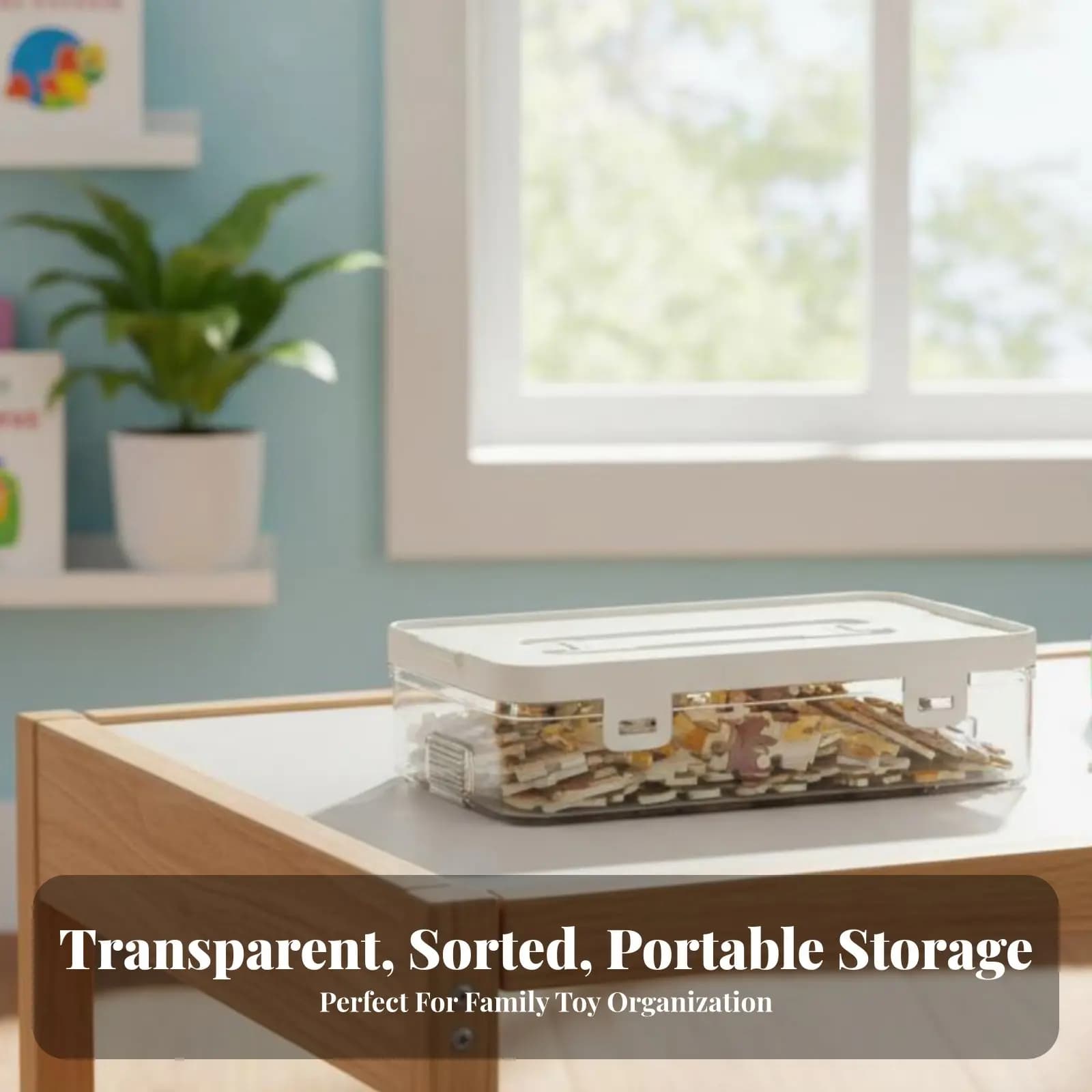 Transparent Sorting Case with Compartments Multi-Functional Toy Storage Box Lightweight Stackable for Hobbyists, Classroom